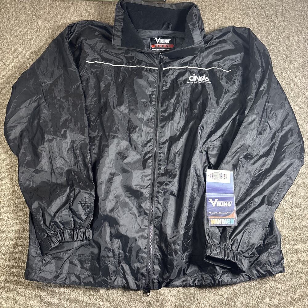 Viking Windogo Men’s Full Zip Windbreaker CINTAS 2XL Black NWT